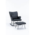 Fauteuil à bascule, fauteuil berçant, fauteuil d'appoint à bascule avec coussin lombaire et repose-pieds pour chambre d'enfant/salon/chambre à coucher