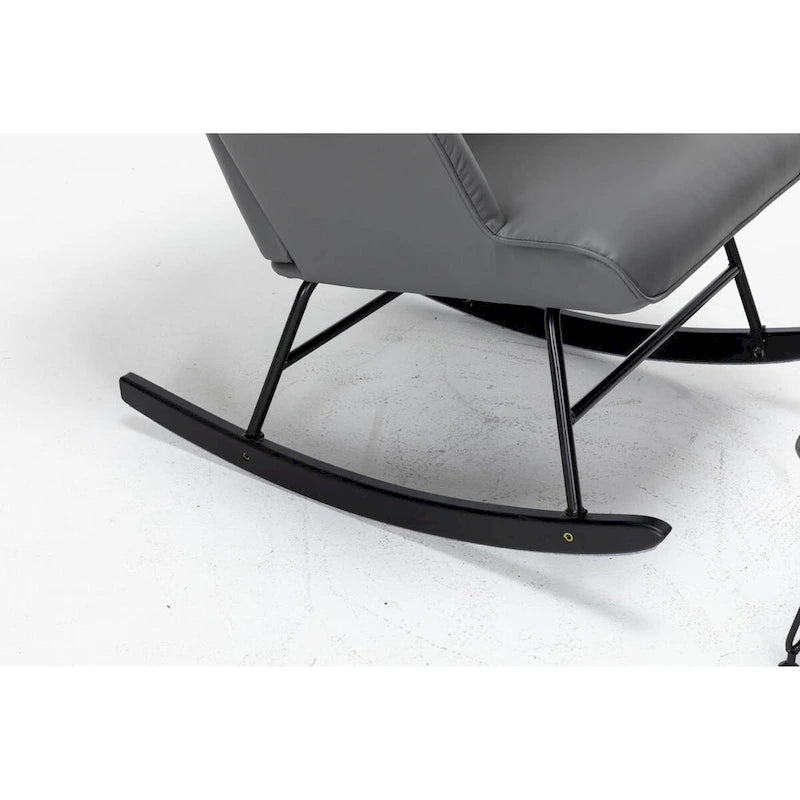 Fauteuil à bascule, fauteuil berçant, fauteuil d'appoint à bascule avec coussin lombaire et repose-pieds pour chambre d'enfant/salon/chambre à coucher