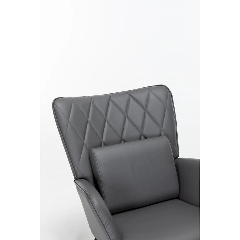 Fauteuil à bascule, fauteuil berçant, fauteuil d'appoint à bascule avec coussin lombaire et repose-pieds pour chambre d'enfant/salon/chambre à coucher