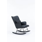 Fauteuil à bascule, fauteuil berçant, fauteuil d'appoint à bascule avec coussin lombaire et repose-pieds pour chambre d'enfant/salon/chambre à coucher