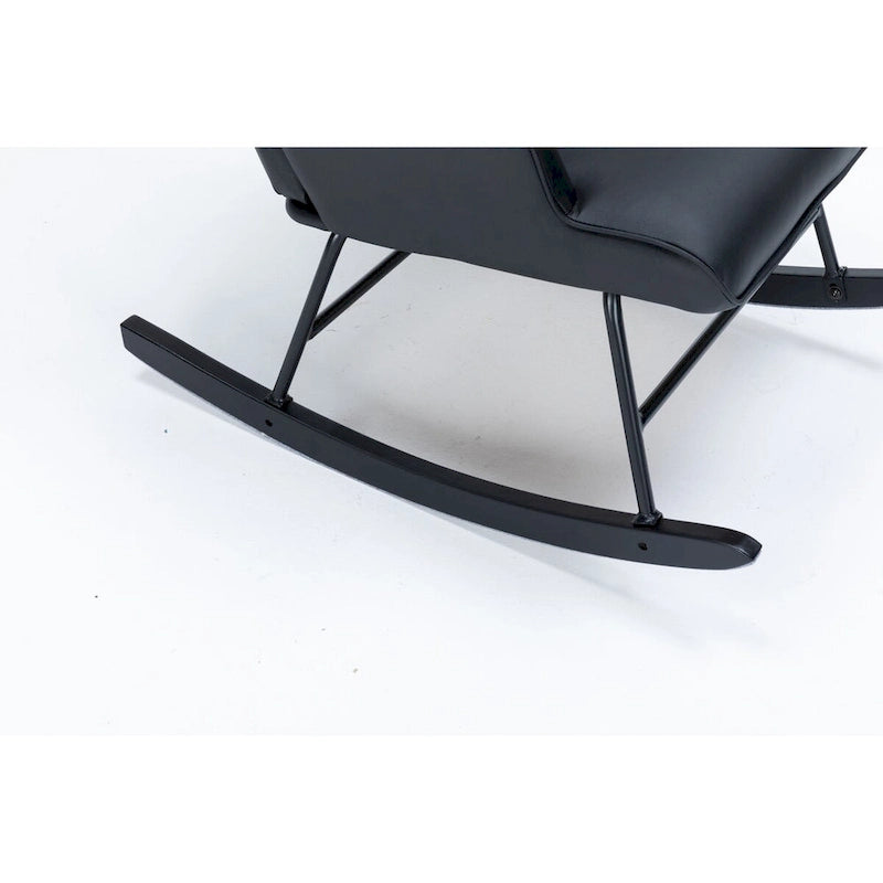 Fauteuil à bascule, fauteuil berçant, fauteuil d'appoint à bascule avec coussin lombaire et repose-pieds pour chambre d'enfant/salon/chambre à coucher
