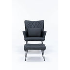 Fauteuil à bascule, fauteuil berçant, fauteuil d'appoint à bascule avec coussin lombaire et repose-pieds pour chambre d'enfant/salon/chambre à coucher