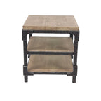 Table d'appoint d'appoint en bois à 2 étagères - Brun - Roche River Decor