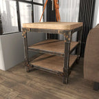 Table d'appoint d'appoint en bois à 2 étagères - Brun - Roche River Decor