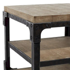 Table d'appoint d'appoint en bois à 2 étagères - Brun - Roche River Decor