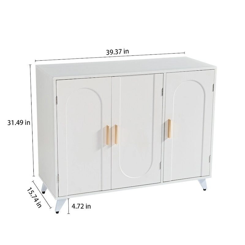 Buffet à 3 portes et étagères amovibles