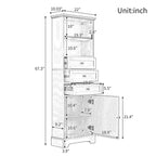 Armoire de rangement haute noire avec 3 tiroirs et étagères réglables pour salle de bain, bureau, pièce d'étude et intérieur