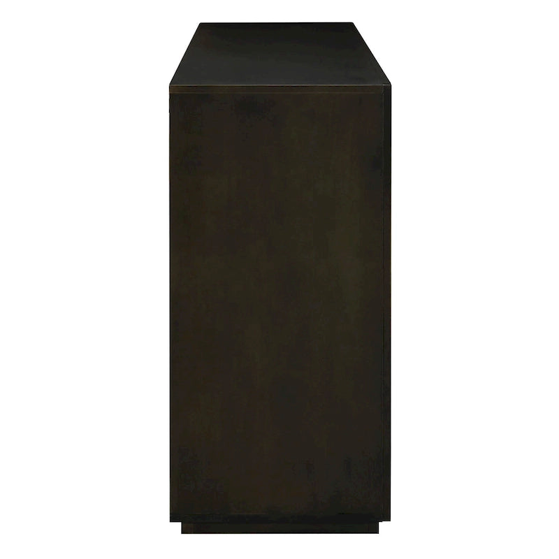 Buffet classique à 4 portes avec rangement ouvert et étagères réglables