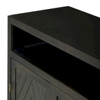 Buffet classique à 4 portes avec rangement ouvert et étagères réglables