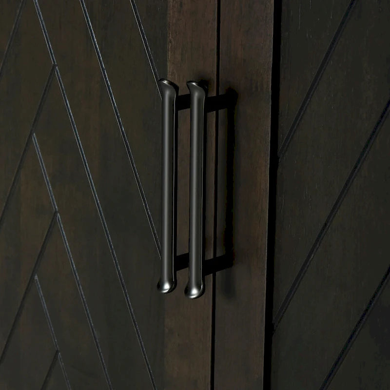 Buffet classique à 4 portes avec rangement ouvert et étagères réglables