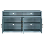 Buffet classique à 4 portes avec rangement ouvert et étagères réglables