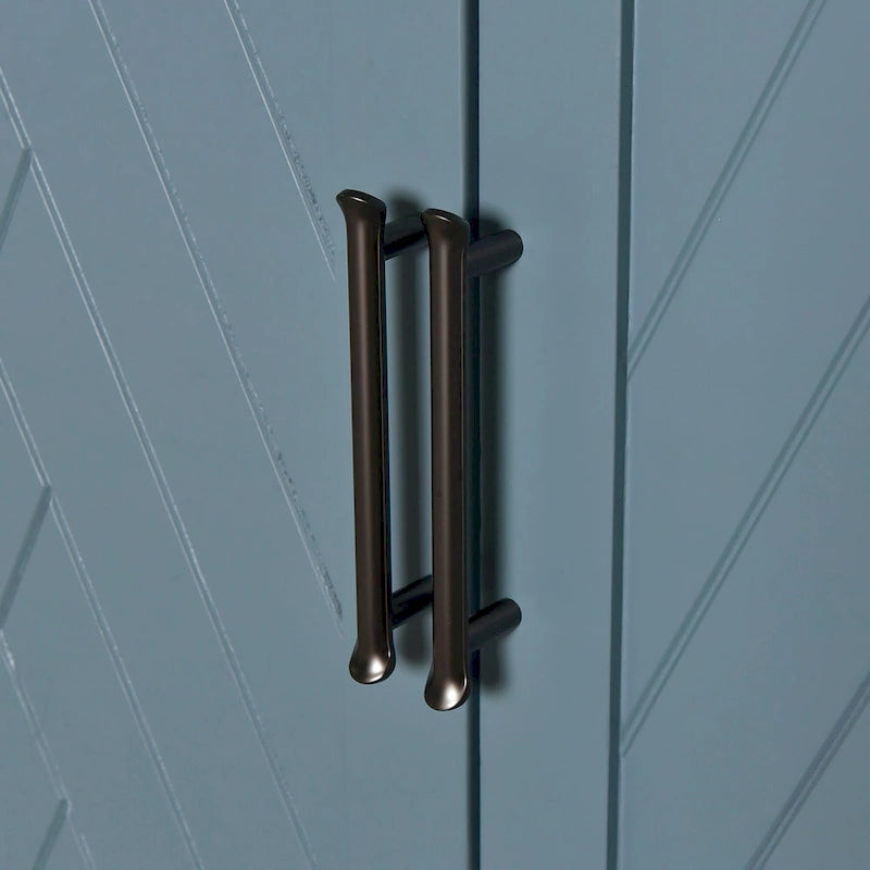 Buffet classique à 4 portes avec rangement ouvert et étagères réglables