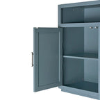 Buffet classique à 4 portes avec rangement ouvert et étagères réglables
