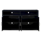 Buffet classique à 4 portes avec rangement ouvert et étagères réglables