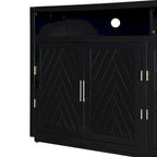 Buffet classique à 4 portes avec rangement ouvert et étagères réglables