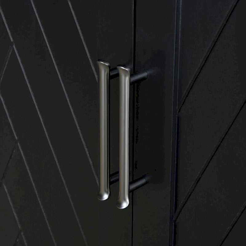 Buffet classique à 4 portes avec rangement ouvert et étagères réglables