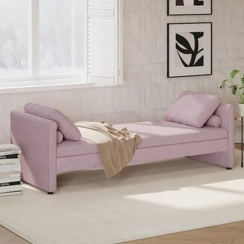 Lit de jour moderne capitonné avec 2 tiroirs, sans matelas nécessaire