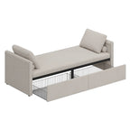 Lit de jour moderne capitonné avec 2 tiroirs, sans matelas nécessaire