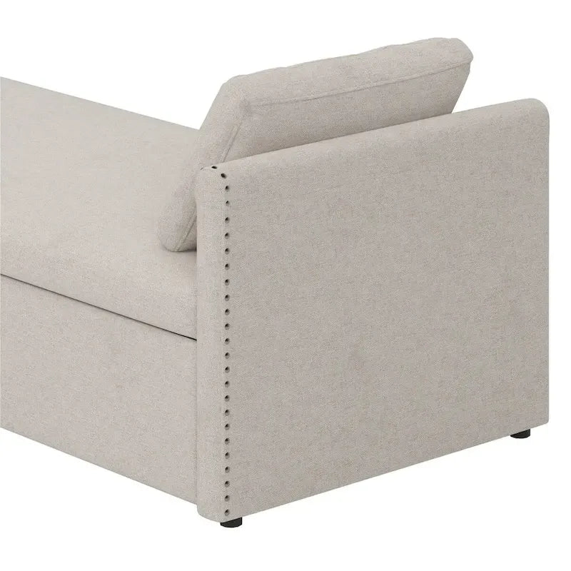 Lit de jour moderne capitonné avec 2 tiroirs, sans matelas nécessaire