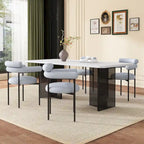 Fauteuils de salle à manger rembourrés avec pieds en métal pour la maison, la cuisine, le salon (lot de 2)