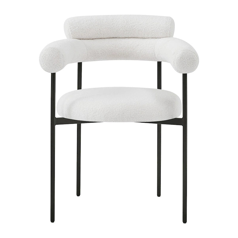 Fauteuils de salle à manger rembourrés avec pieds en métal pour la maison, la cuisine, le salon (lot de 2)