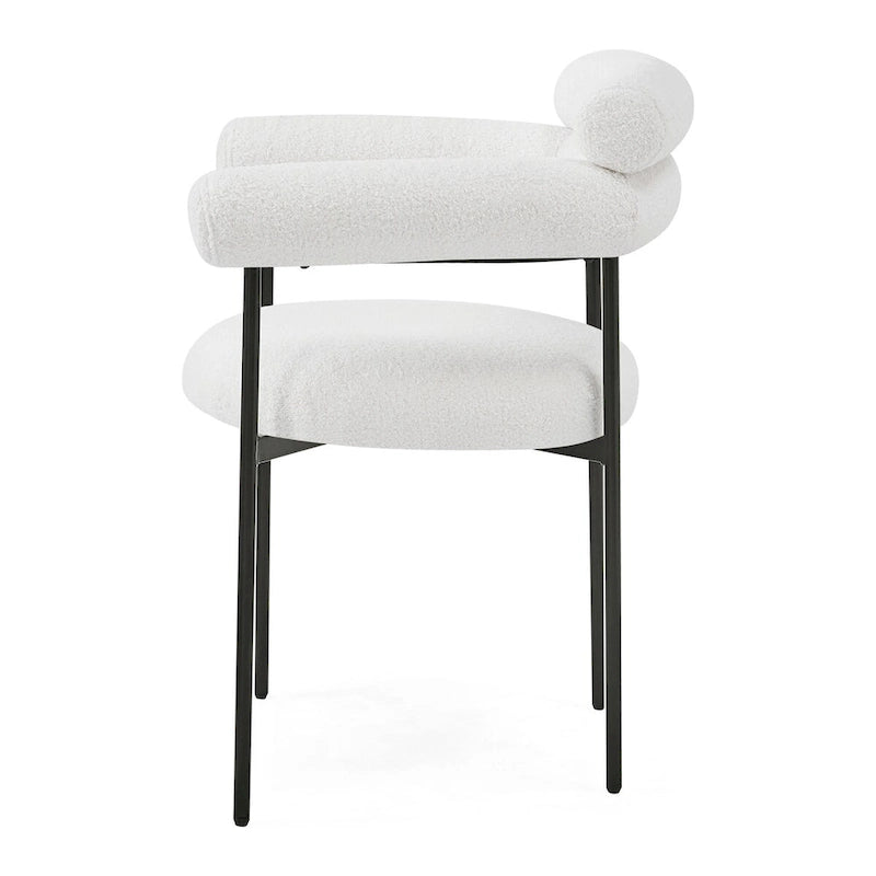 Fauteuils de salle à manger rembourrés avec pieds en métal pour la maison, la cuisine, le salon (lot de 2)