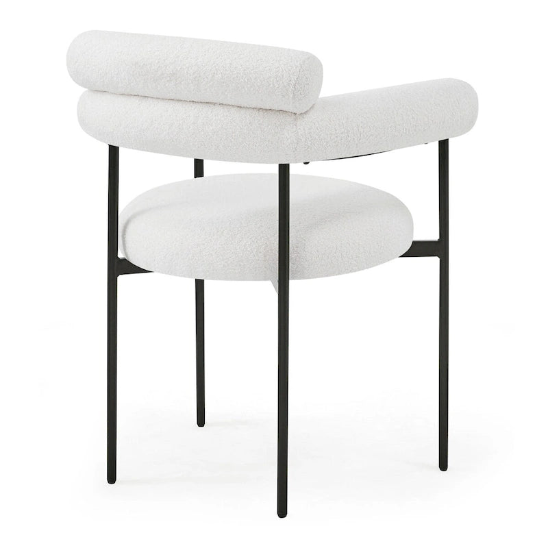 Fauteuils de salle à manger rembourrés avec pieds en métal pour la maison, la cuisine, le salon (lot de 2)