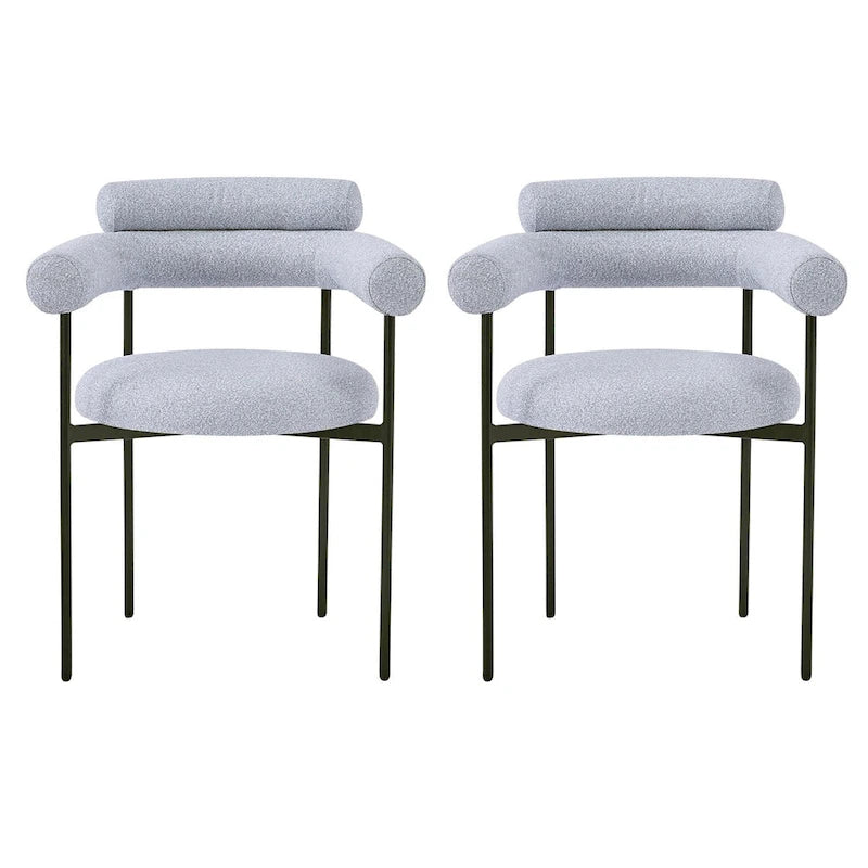 Fauteuils de salle à manger rembourrés avec pieds en métal pour la maison, la cuisine, le salon (lot de 2)