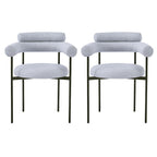 Fauteuils de salle à manger rembourrés avec pieds en métal pour la maison, la cuisine, le salon (lot de 2)