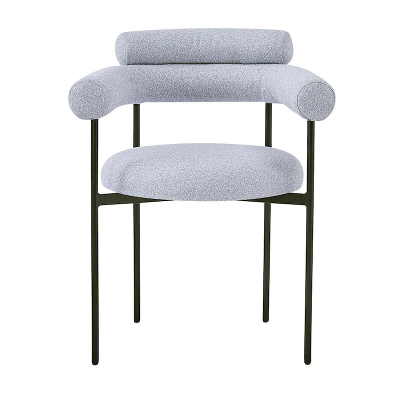 Fauteuils de salle à manger rembourrés avec pieds en métal pour la maison, la cuisine, le salon (lot de 2)