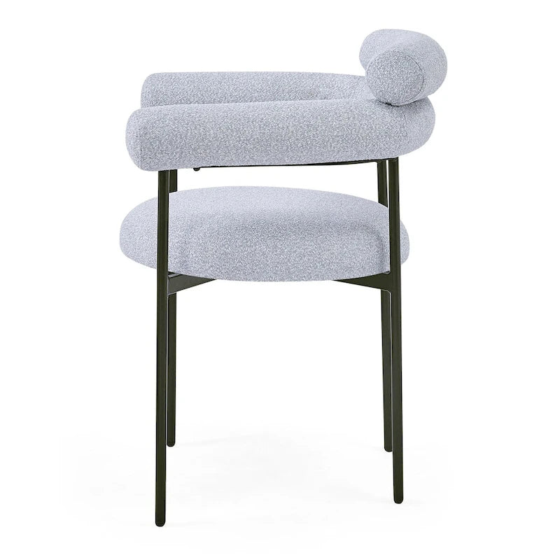 Fauteuils de salle à manger rembourrés avec pieds en métal pour la maison, la cuisine, le salon (lot de 2)