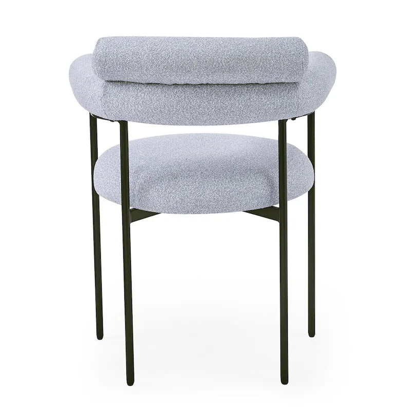 Fauteuils de salle à manger rembourrés avec pieds en métal pour la maison, la cuisine, le salon (lot de 2)