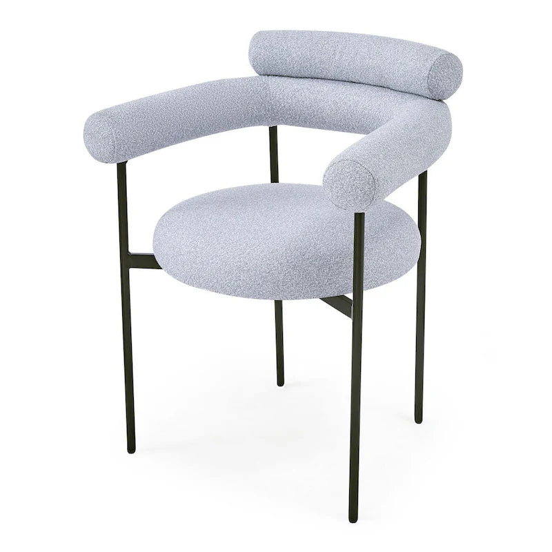 Fauteuils de salle à manger rembourrés avec pieds en métal pour la maison, la cuisine, le salon (lot de 2)
