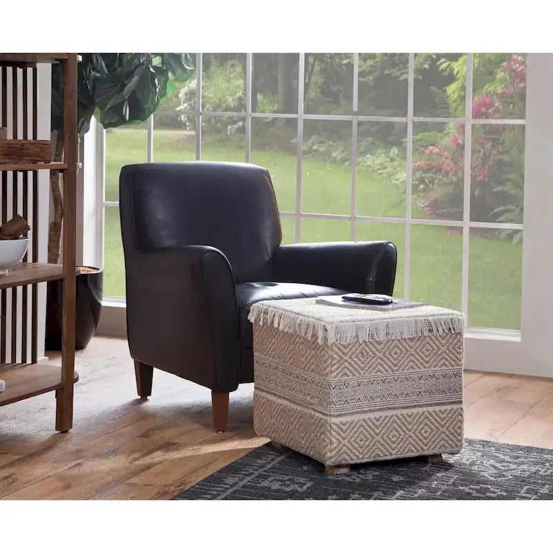 Tabouret ottoman carré rembourré Mazatlan
