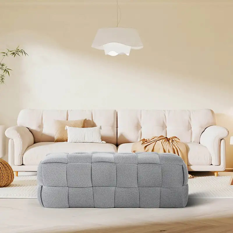 Grand banc ottoman moderne en tissu respirant 3D